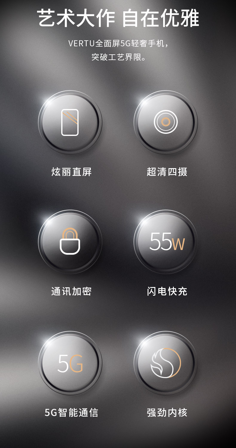 iVERTU纬图5G旗舰全面屏手机骁龙888亿级像素 内存12+512GB 墨玉黑