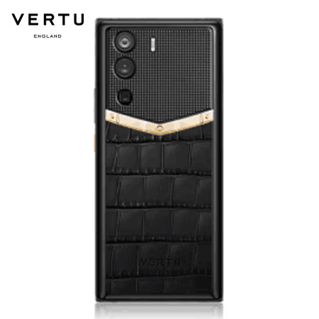 VERTU纬图WEB3.0 5G手机 玄铁黑鳄鱼皮 黄金V标 18GB+1T 高通骁龙8 Gen1处理器