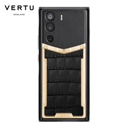 VERTU纬图WEB3.0 5G手机 玄铁黑鳄鱼皮 黄金款 18GB+1T 高通骁龙8 Gen1处理器